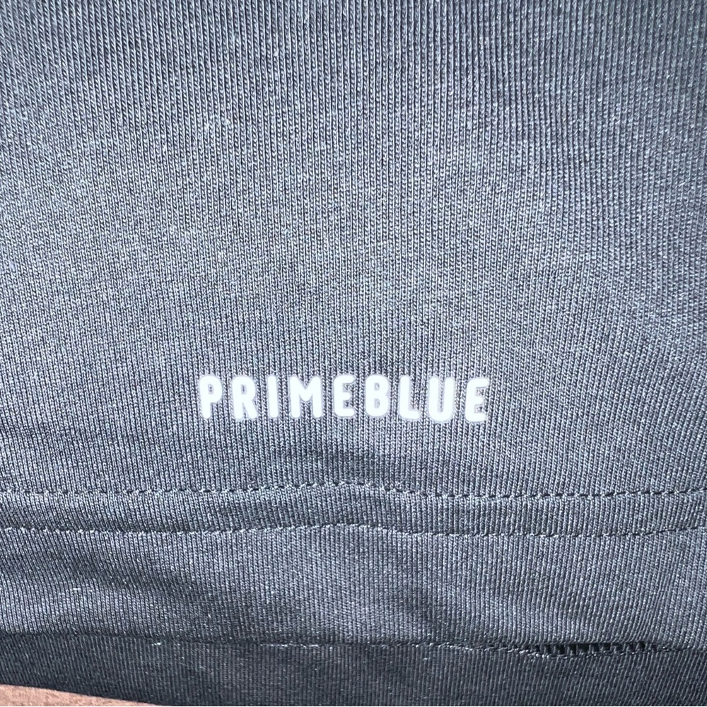 Adidas Men's Black Tee with Pale Blue Logo - Picture 6 of 9